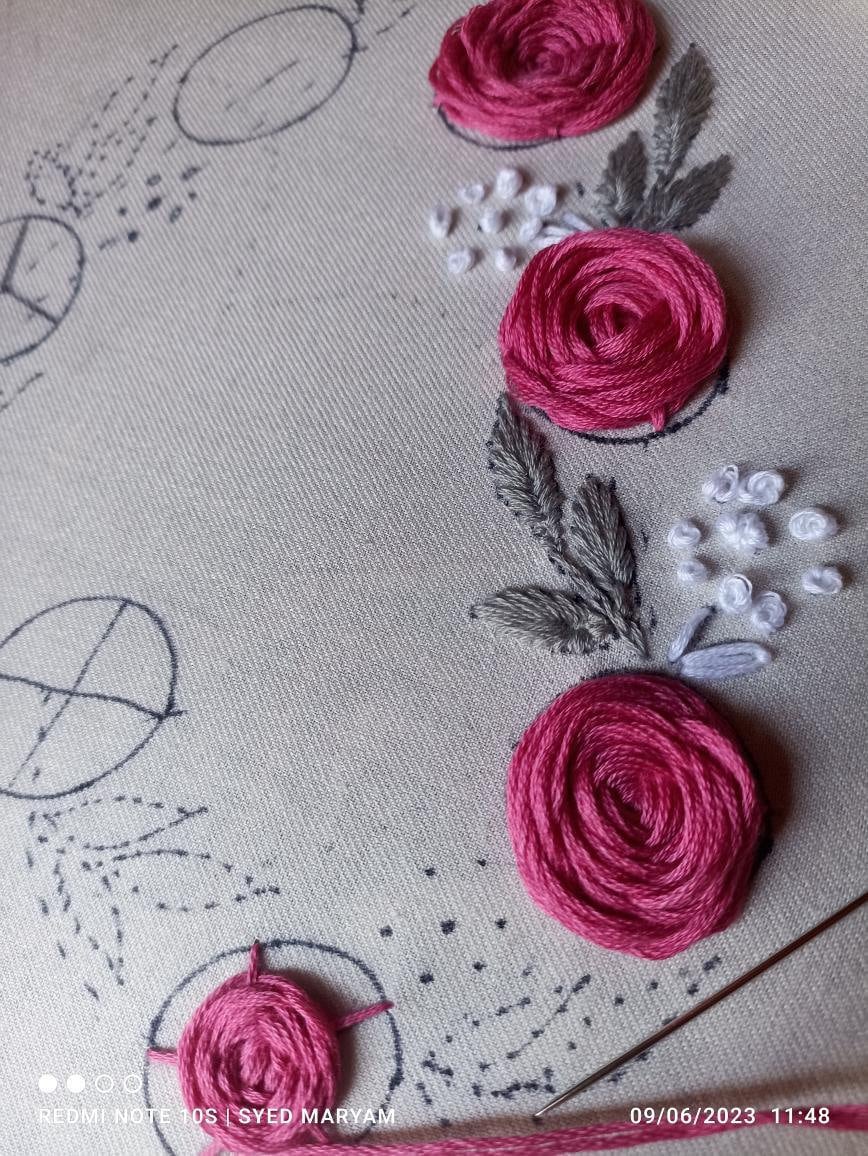 hand embroidery patch applique embellishment 10 inch by 4 inch