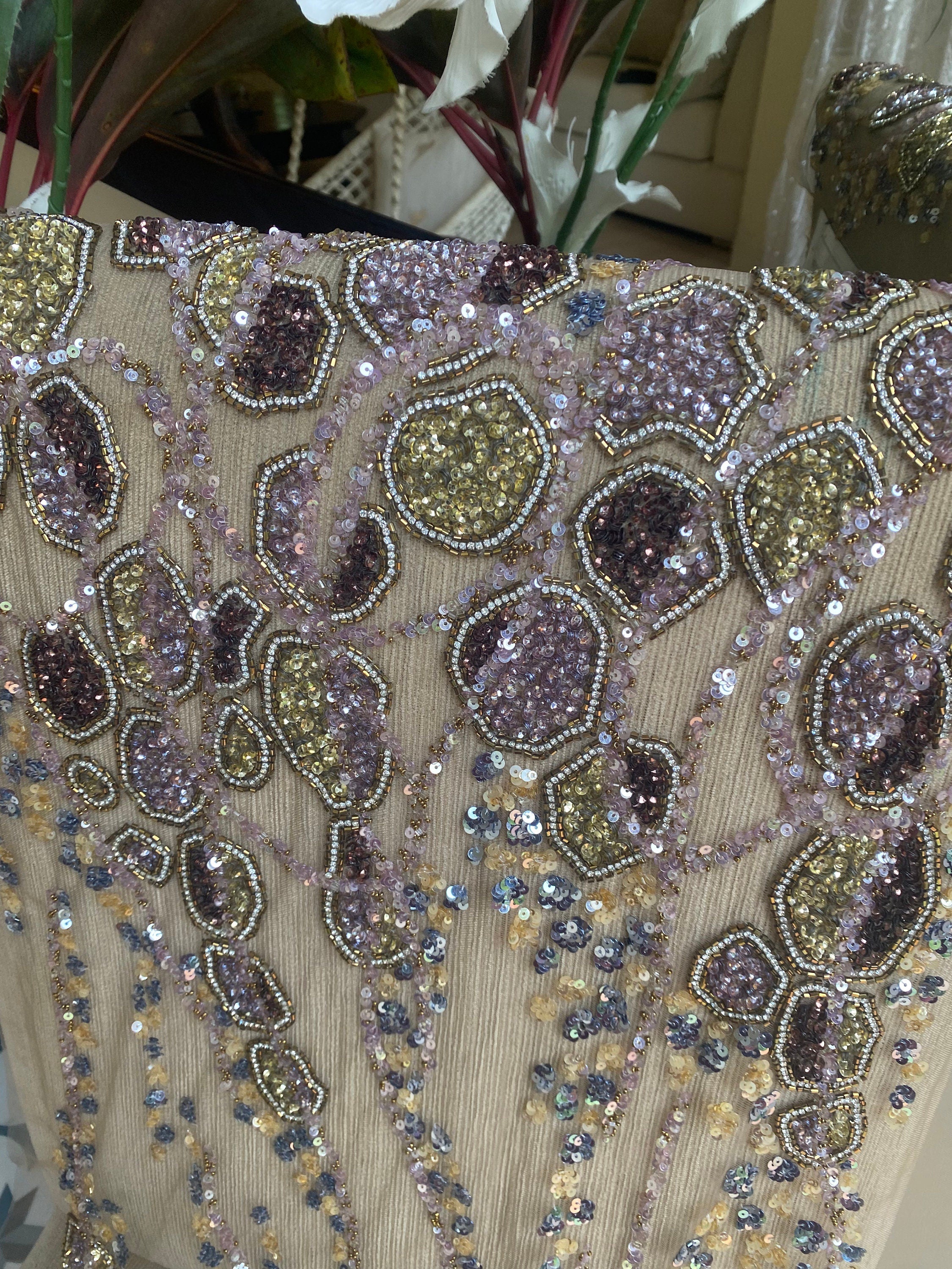 Exquisite Hand embroidery with heavy beading haute couture fabric with stones beads, Gown, couture 2023, bridal gown, mother of bride