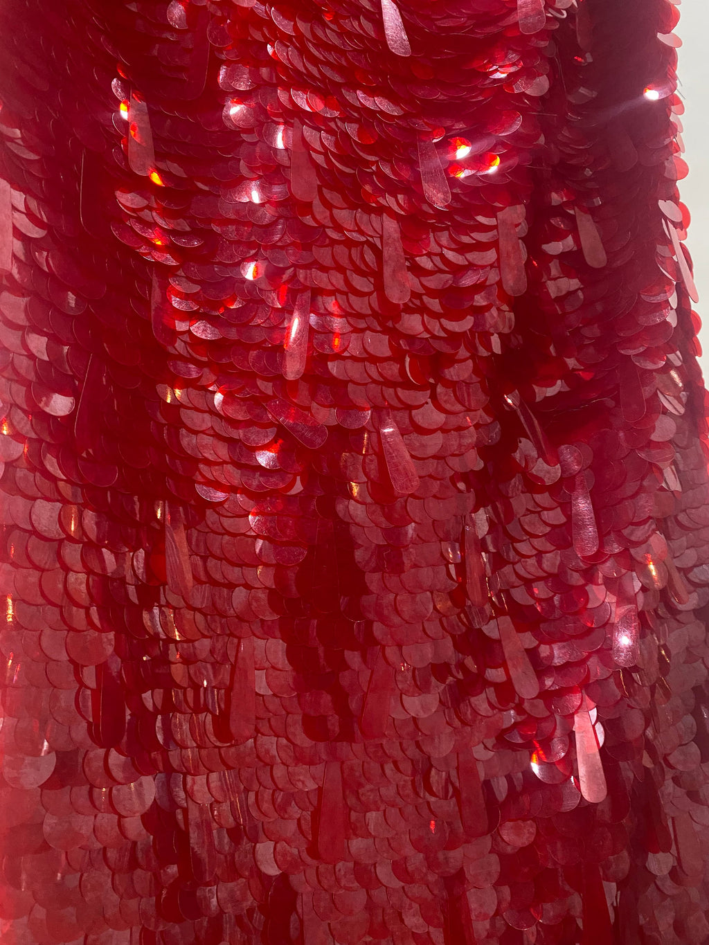 Oscar  inspired Haute couture  hand embroidery all over red Sequin Skirt Oscar, hand embroidery all over sequin skirt