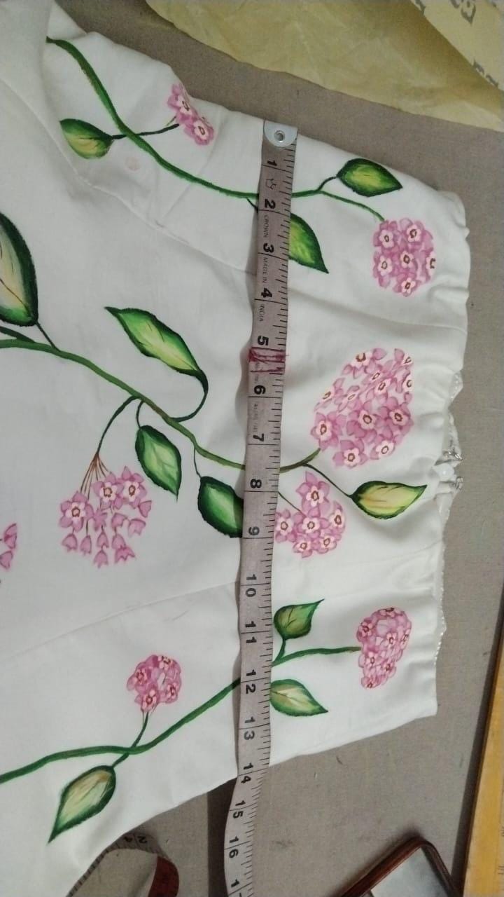1 custom made gown PRINT/PAINT. Hand embrodiery hence some variances will occur
