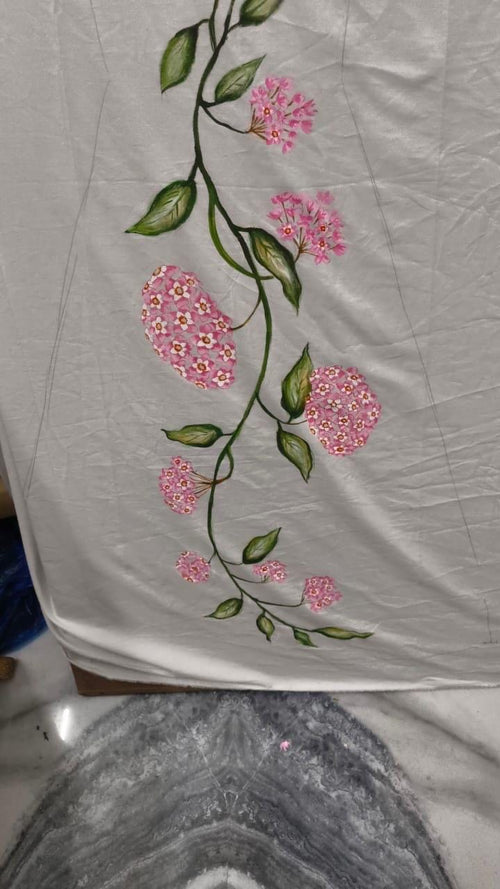 1 custom made gown PRINT/PAINT. Hand embrodiery hence some variances will occur