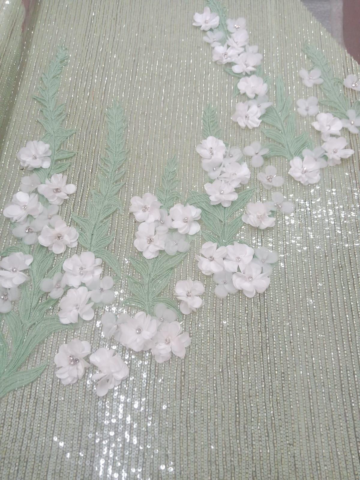 1 custom made gown embrodiery . Hand embrodiery hence some variances will occur
