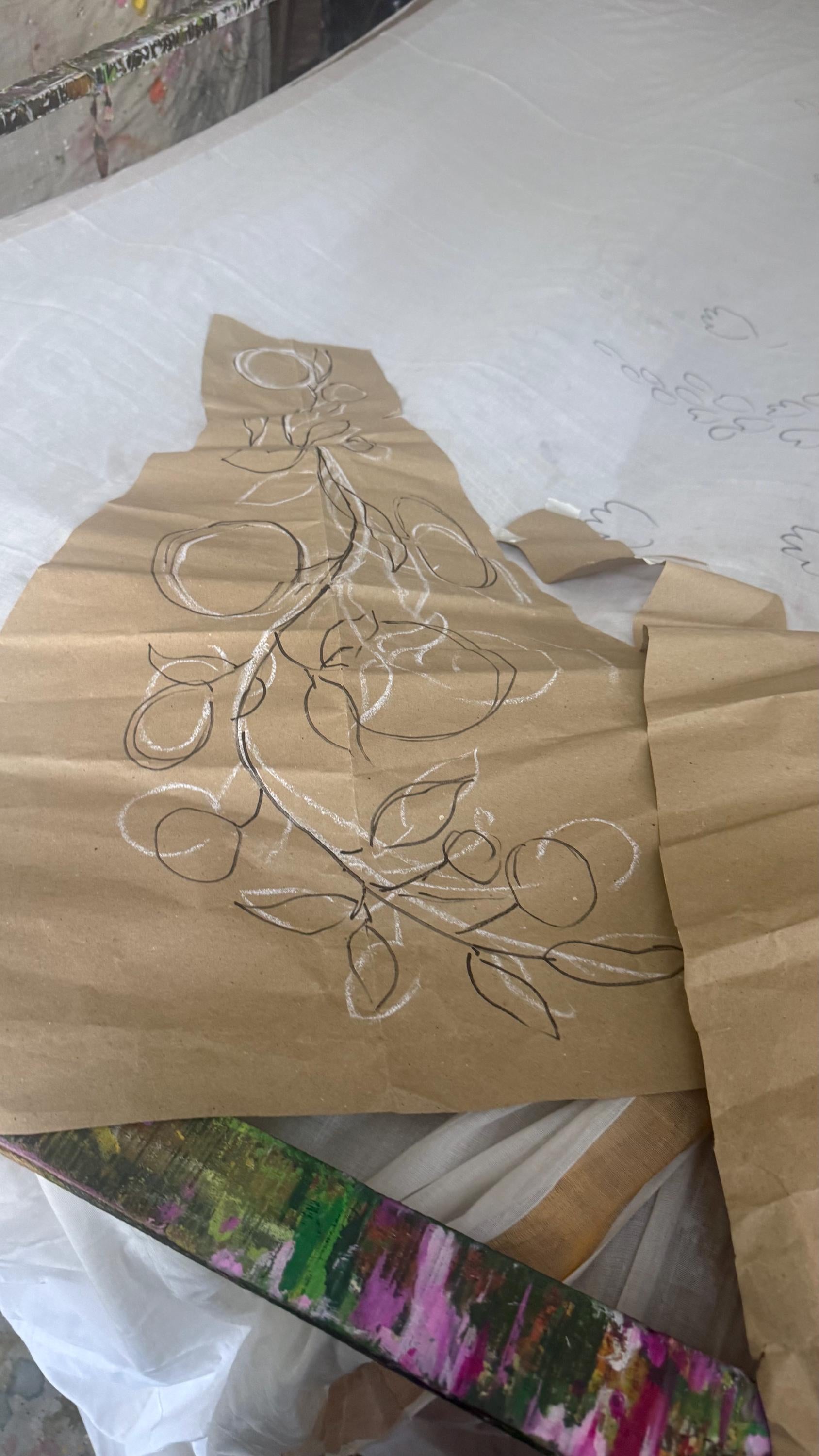 1 custom made gown PRINT/PAINT. Hand embrodiery hence some variances will occur