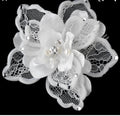 Handmade Luxurious fabric with special hand cut 3d floral applique, individually crafted for an exquisite bridal dress, gown. prom. 5 pieces