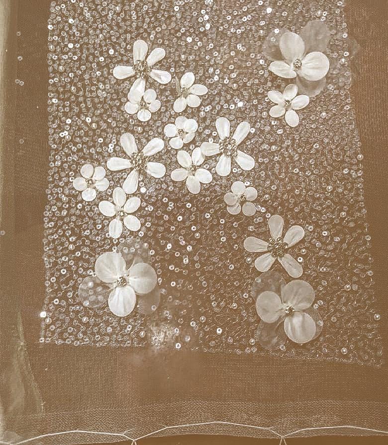 Oscar 2024 inspired  Hand beaded couture evening gown fabric with heavy embroidery fabric, mother of bride , groom Gown fabric