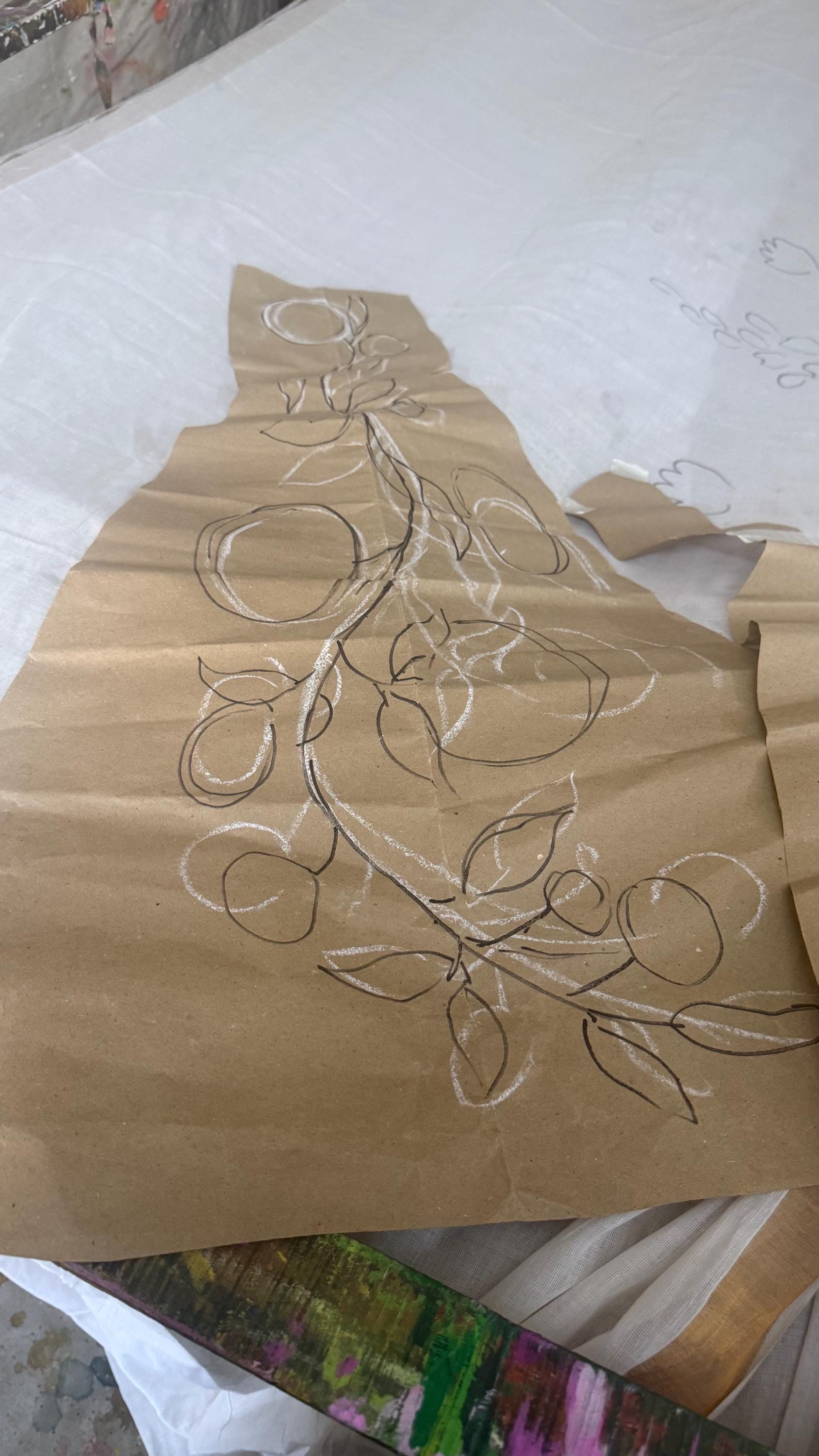 1 custom made gown PRINT/PAINT. Hand embrodiery hence some variances will occur