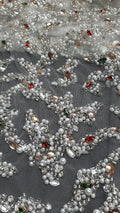 Murad 2024 inspo hand embroidery 3d pearls and bead  Bridal Bodice, fabric , Evening Gown, Mother of bride, Prom dress.