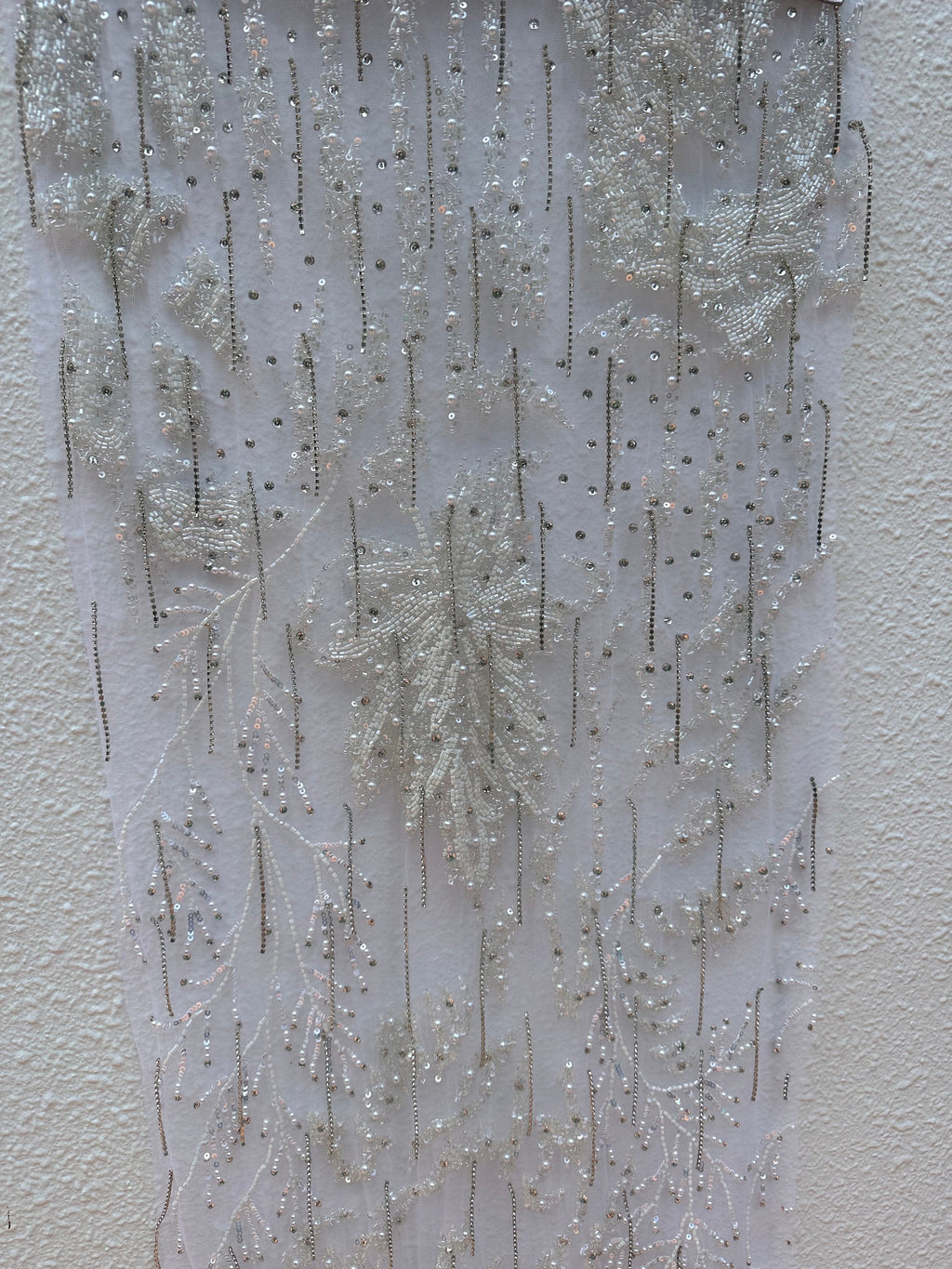 Wedding Gown Dress Fabric, Swarovski crystal tassle  , Hand Embroidery. Evening Gown, Prom Dress , Reception for Oscar de la Renta dress