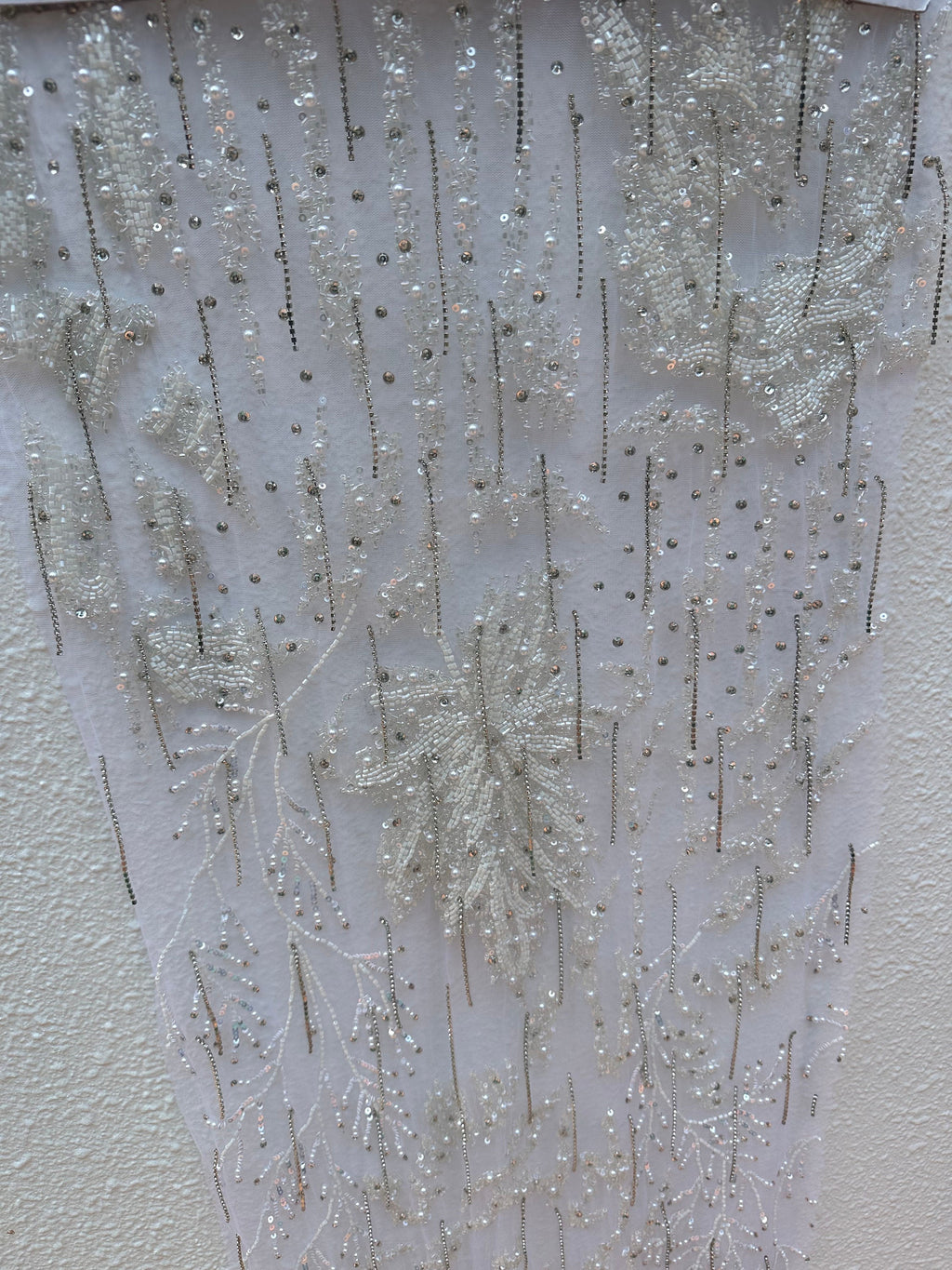 Wedding Gown Dress Fabric, Swarovski crystal tassle  , Hand Embroidery. Evening Gown, Prom Dress , Reception for Oscar de la Renta dress