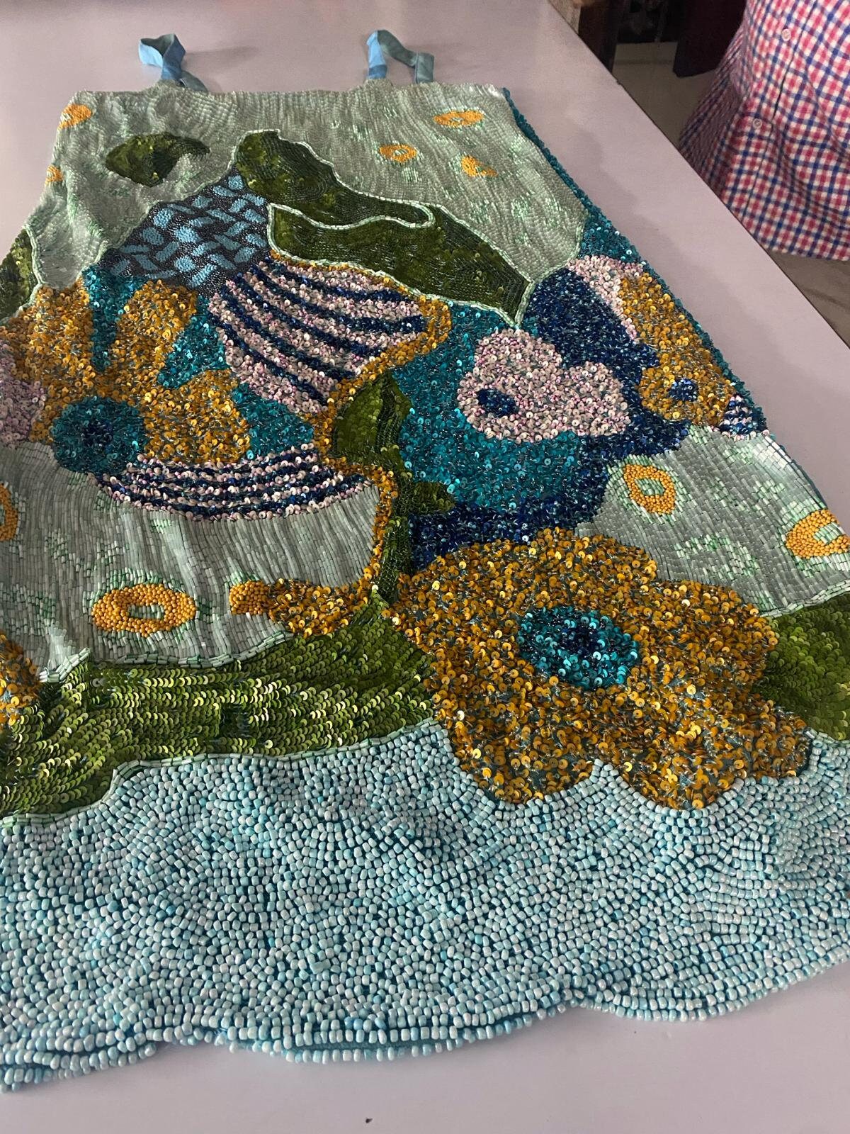 Oscar De La Renta haute couture  inspired hand embroidery Dress for evening wear, cocktail party, reception dress custom made