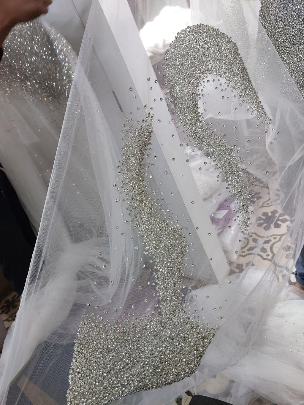 All over crystal Swarovski rhinestone exquisite haute couture Hand Embroidery panel with front back, sleeves