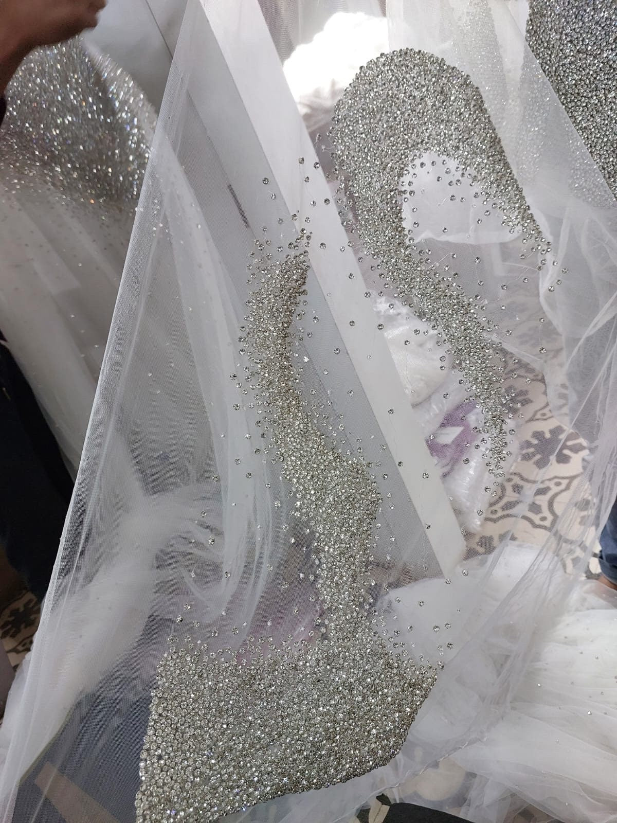 All over crystal Swarovski rhinestone exquisite haute couture Hand Embroidery panel with front back, sleeves