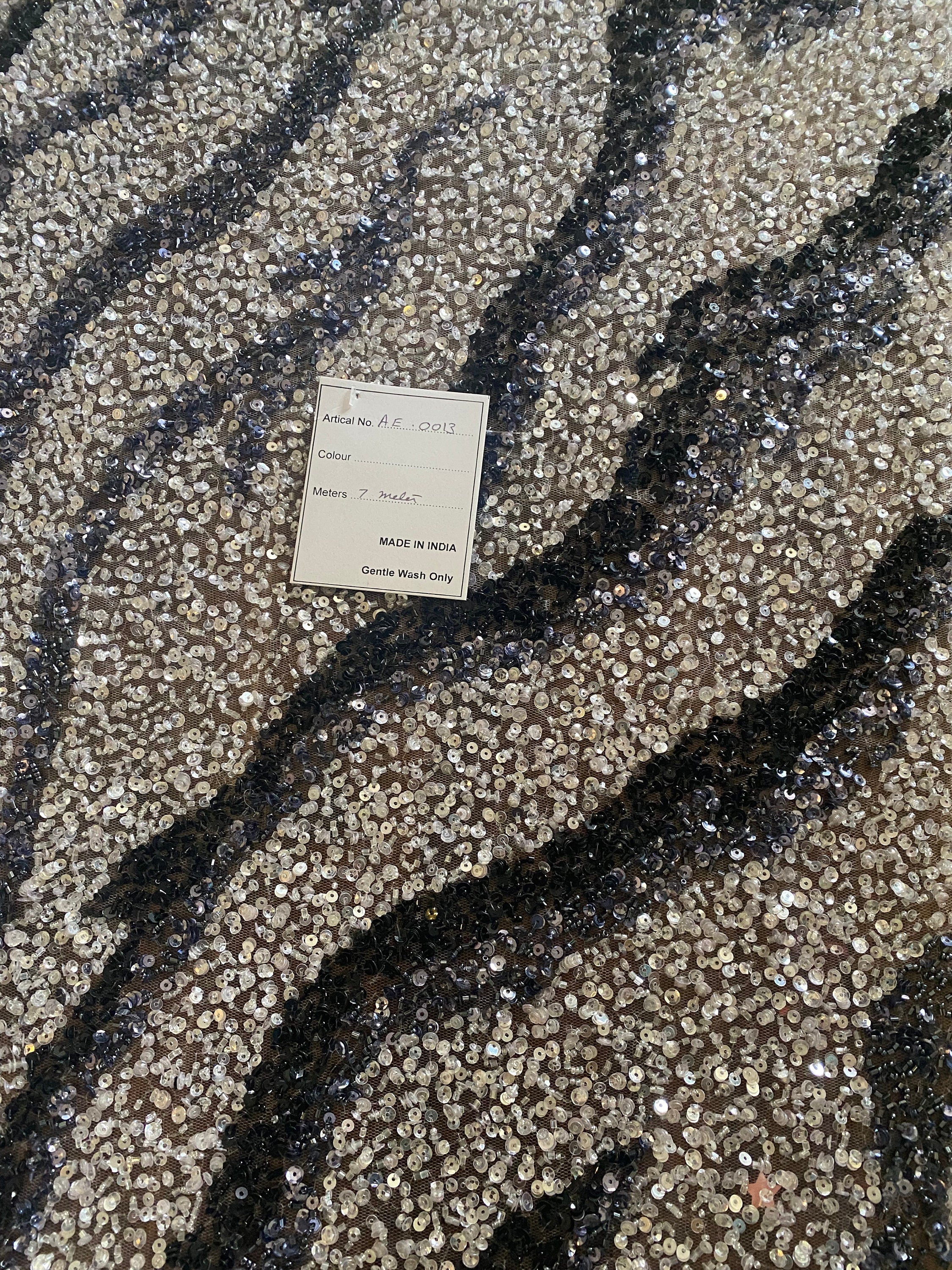 BLACK & WHITE EMBROIDERY fabric,  crafted for a bridal dress, evening gown evening gown