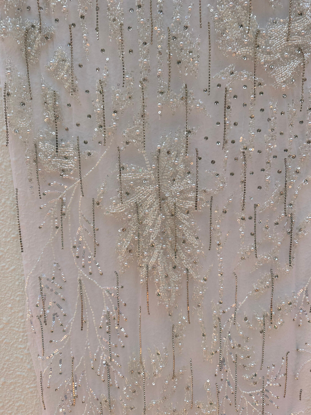 Wedding Gown Dress Fabric, Swarovski crystal tassle  , Hand Embroidery. Evening Gown, Prom Dress , Reception for Oscar de la Renta dress
