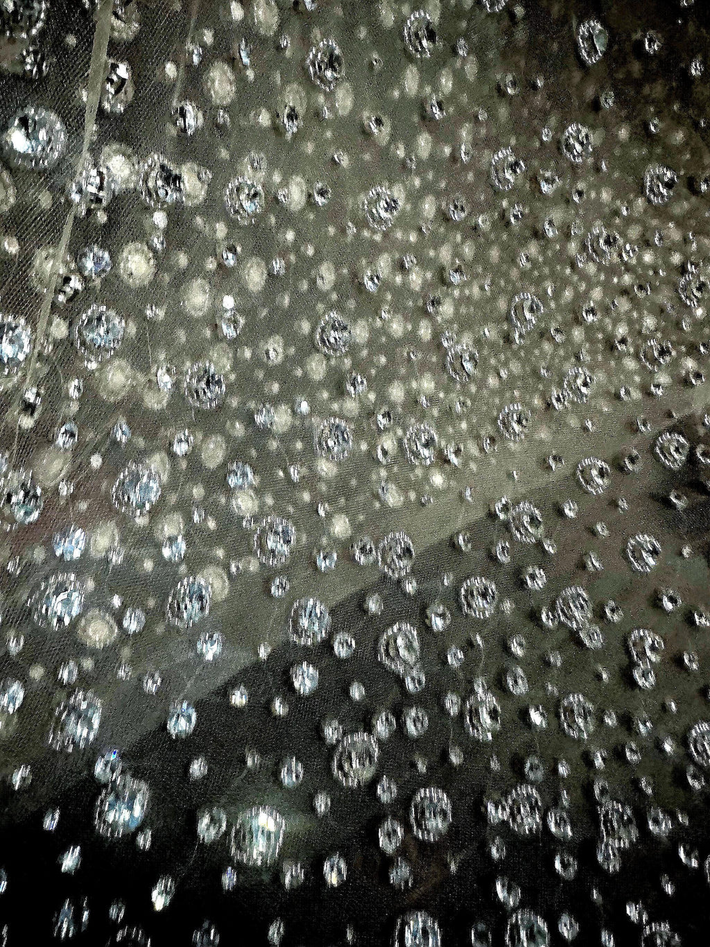 Rhinestone Crystal Luxurious Bridal fabric or evening gown fabric,  hand embroidered
