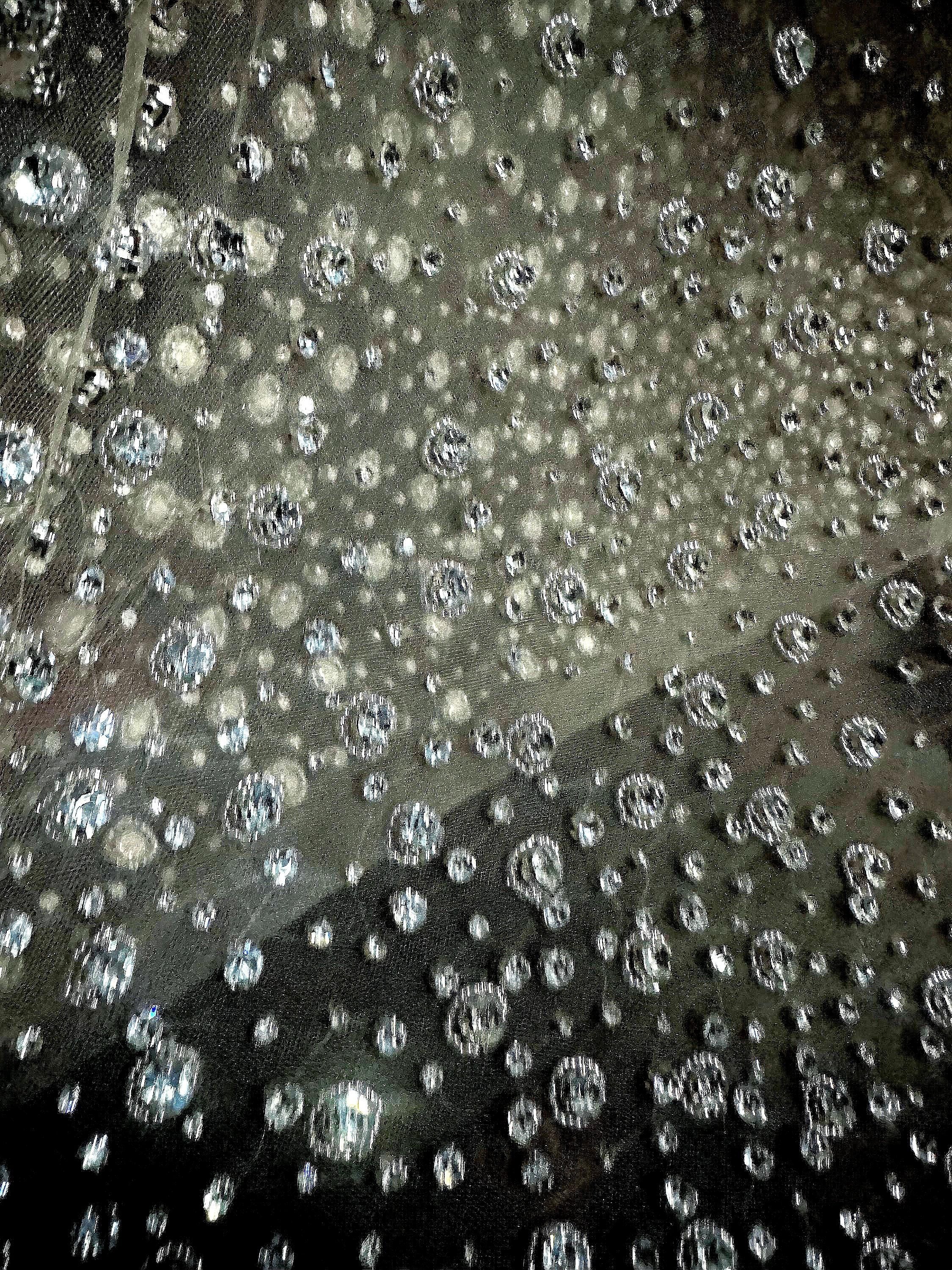 Rhinestone Crystal Luxurious Bridal fabric or evening gown fabric,  hand embroidered
