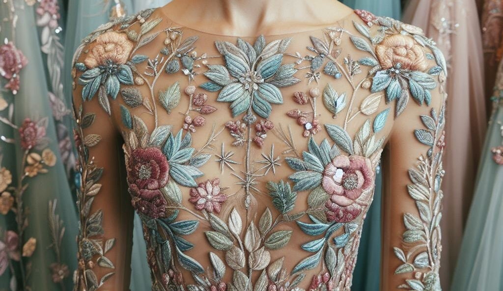 Ice blue Oscar inspired custom made bridal corset bodice floral bridal evening gown reception dress haute couture blouse