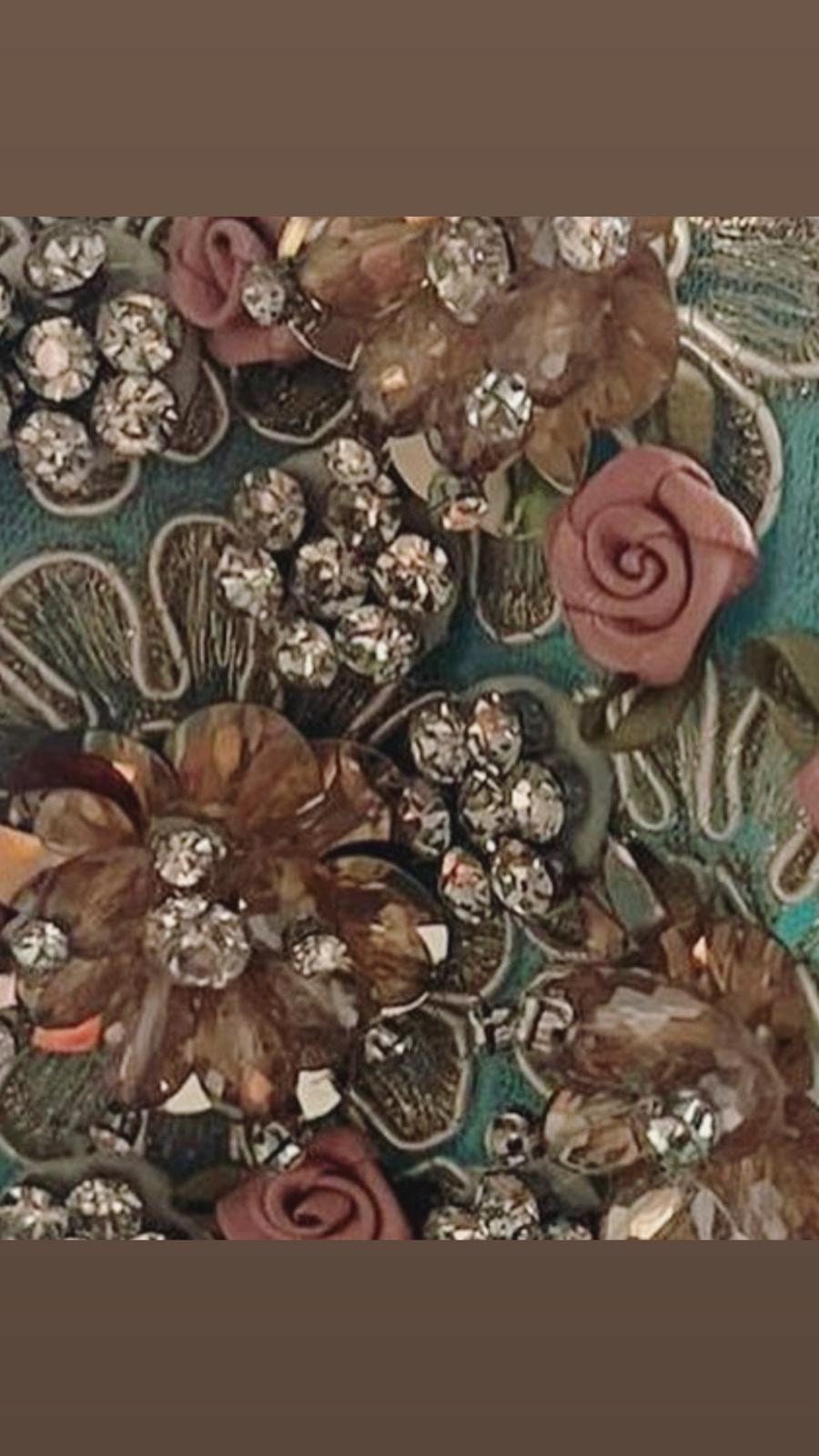 Murad inspired hand embroidery patch applique embellishment 10 inch by 4 inch