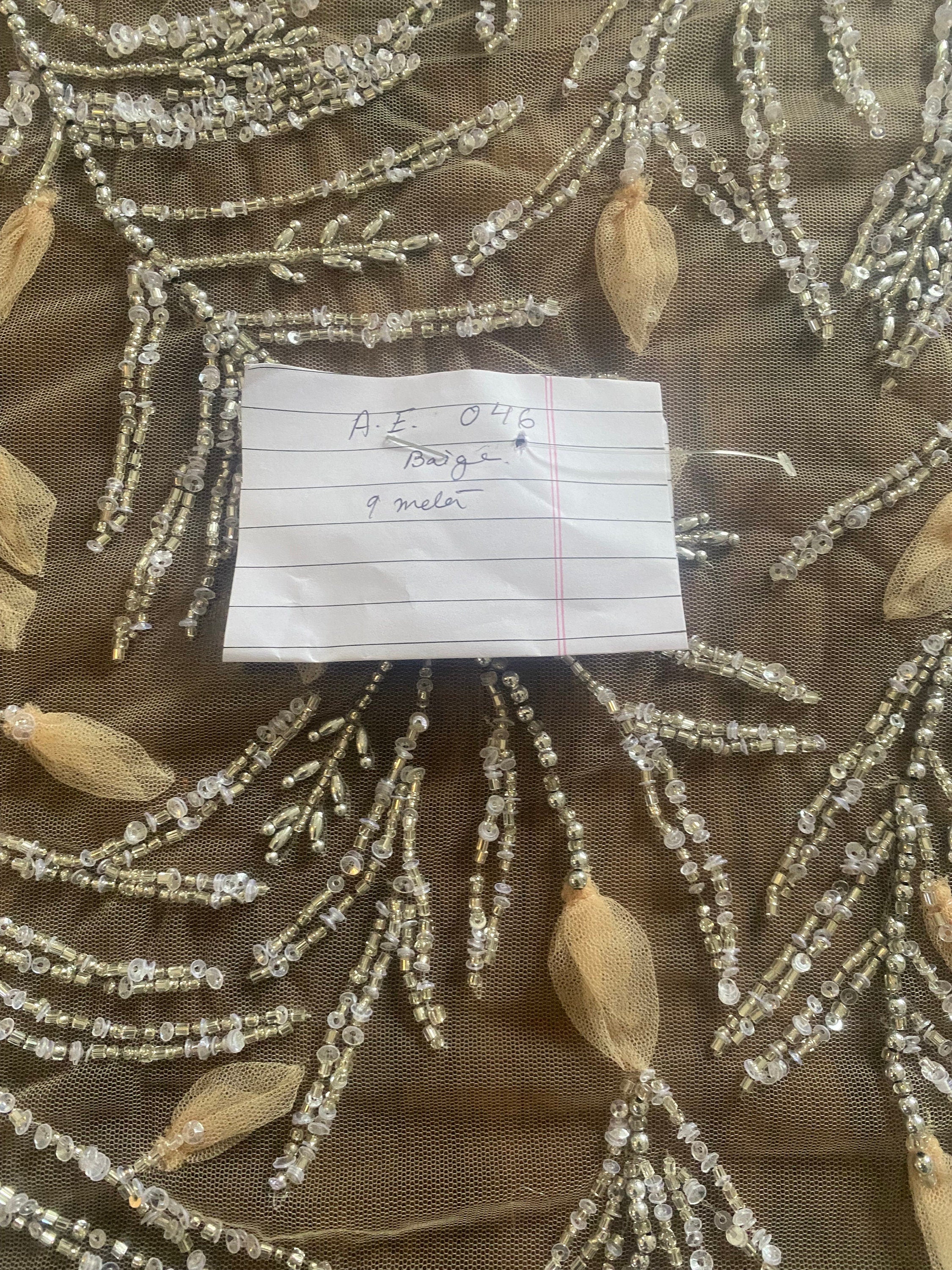 Exquisite Handmade heavy hand beading Luxurious fabric , for a couture evening gown, mother of the bride dress fabric , sister of bride ,