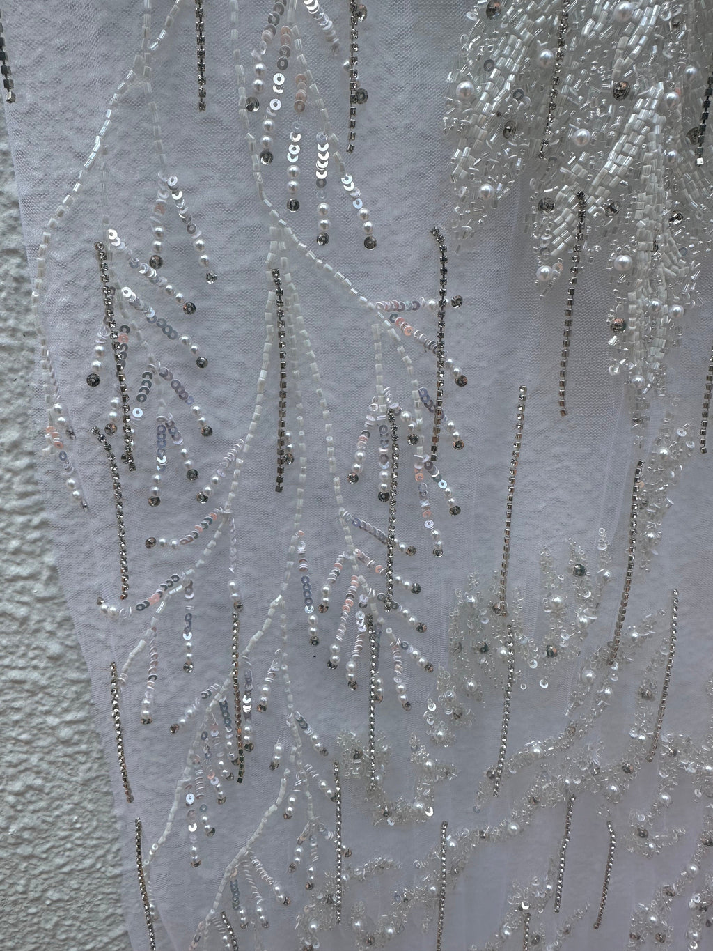 Wedding Gown Dress Fabric, Swarovski crystal tassle  , Hand Embroidery. Evening Gown, Prom Dress , Reception for Oscar de la Renta dress