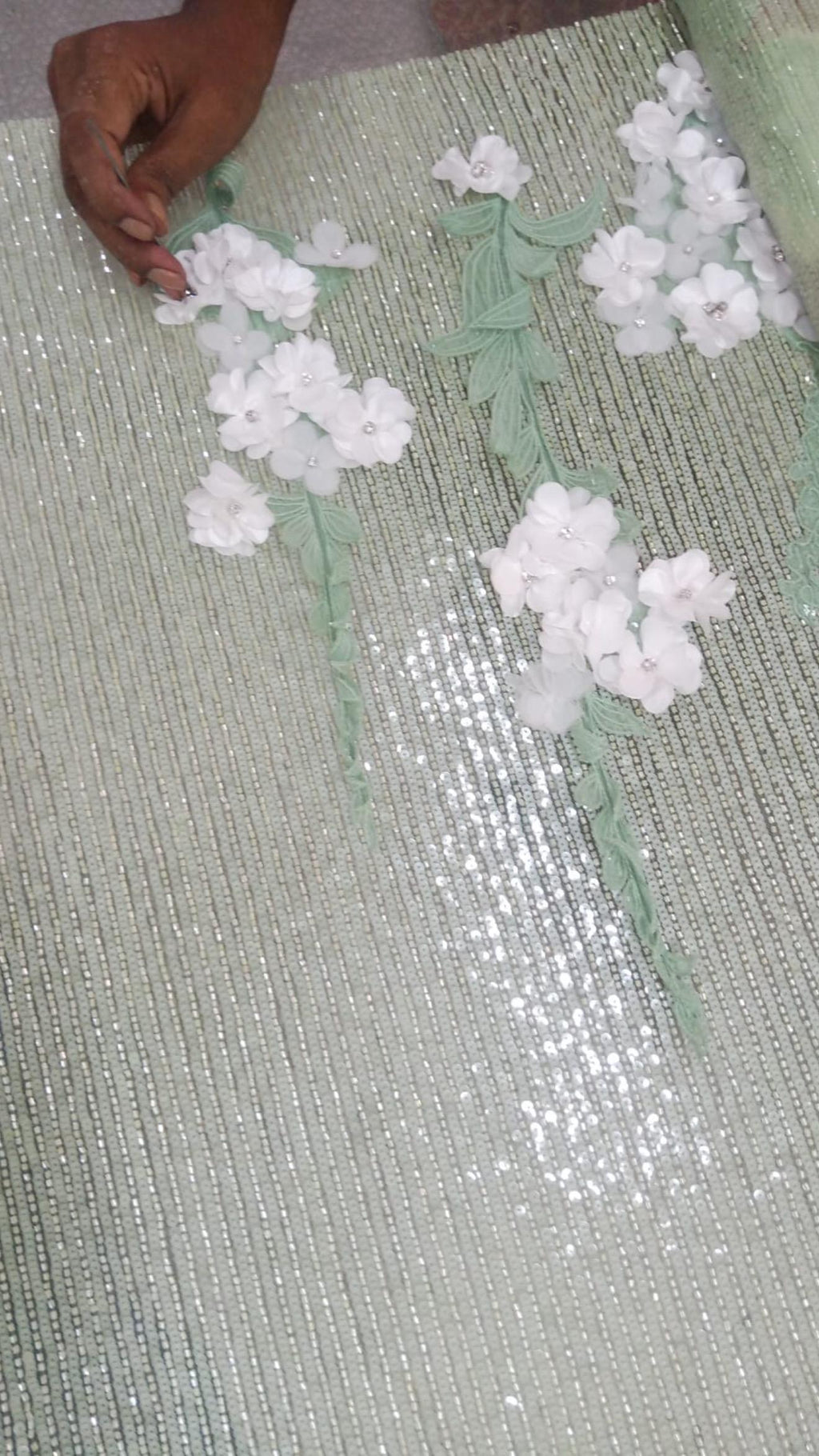 1 custom made gown embrodiery . Hand embrodiery hence some variances will occur