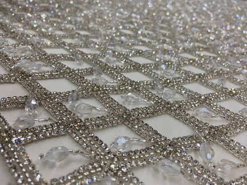 Crystal rhinestone fabric, Zuhair Haute Couture Wedding Dress, evening gown, cocktail dress, reception dress, mother of the bride dress fabr