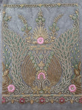 la renta inspired  Hand beaded couture evening gown fabric with heavy embroidery fabric, mother of bride , groom Gown fabric