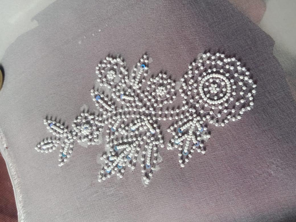 Delicate inspired hand embroidery patch applique embellishment