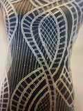 Handmade fabric,  DESIGN with EMBROIDERY,  crafted for a bridal dress, evening gown, or a princesses' dress, LACE with sequin