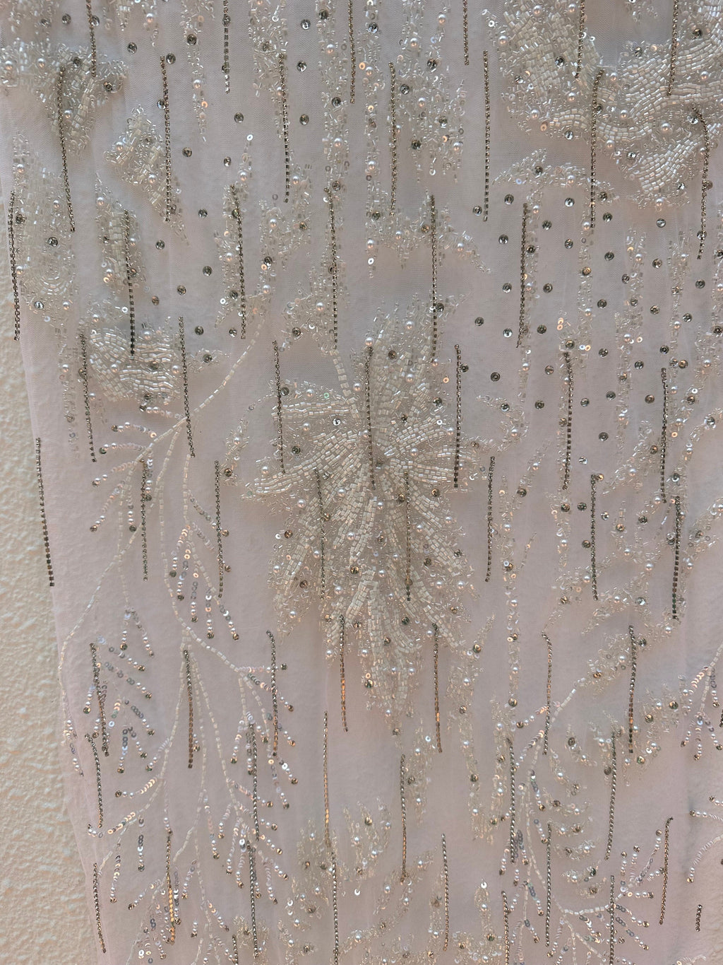 Wedding Gown Dress Fabric, Swarovski crystal tassle  , Hand Embroidery. Evening Gown, Prom Dress , Reception for Oscar de la Renta dress