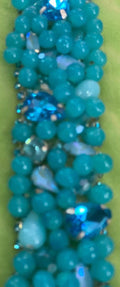 Elegant Bridal Belt Trim with Stunning Blue Glass Stones - Perfect for Haute Couture"