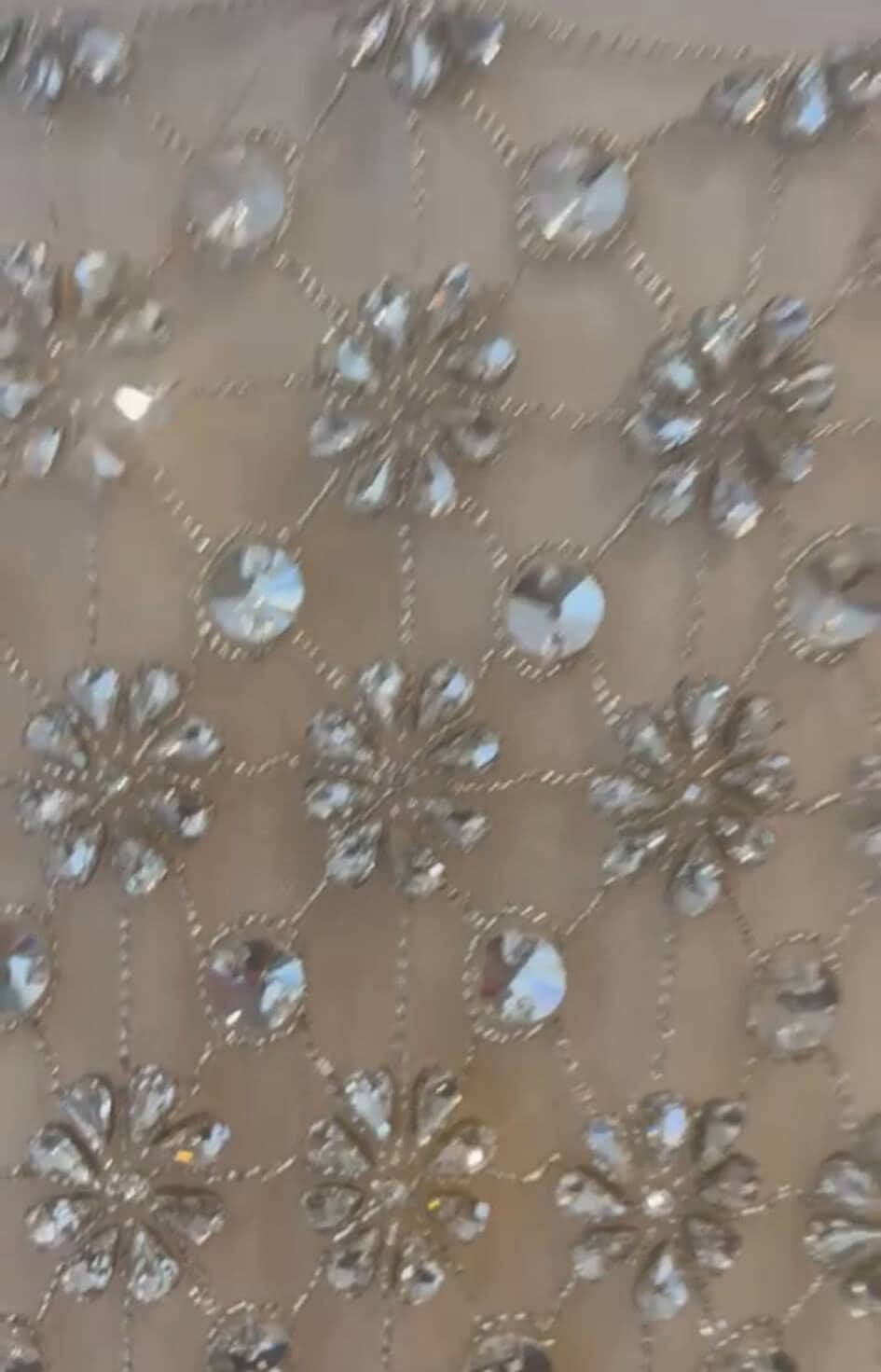 Swarovski Stone Glasss Crystal rhinestones Luxurious Bridal fabric evening gown fabric, crystal flower hand embroidered on black tulle