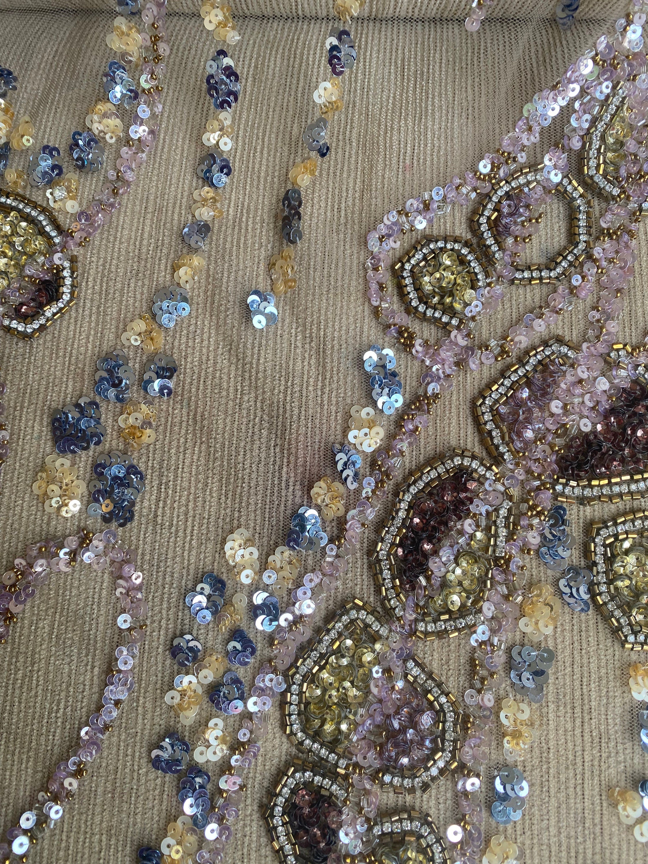 Exquisite Hand embroidery with heavy beading haute couture fabric with stones beads, Gown, couture 2023, bridal gown, mother of bride