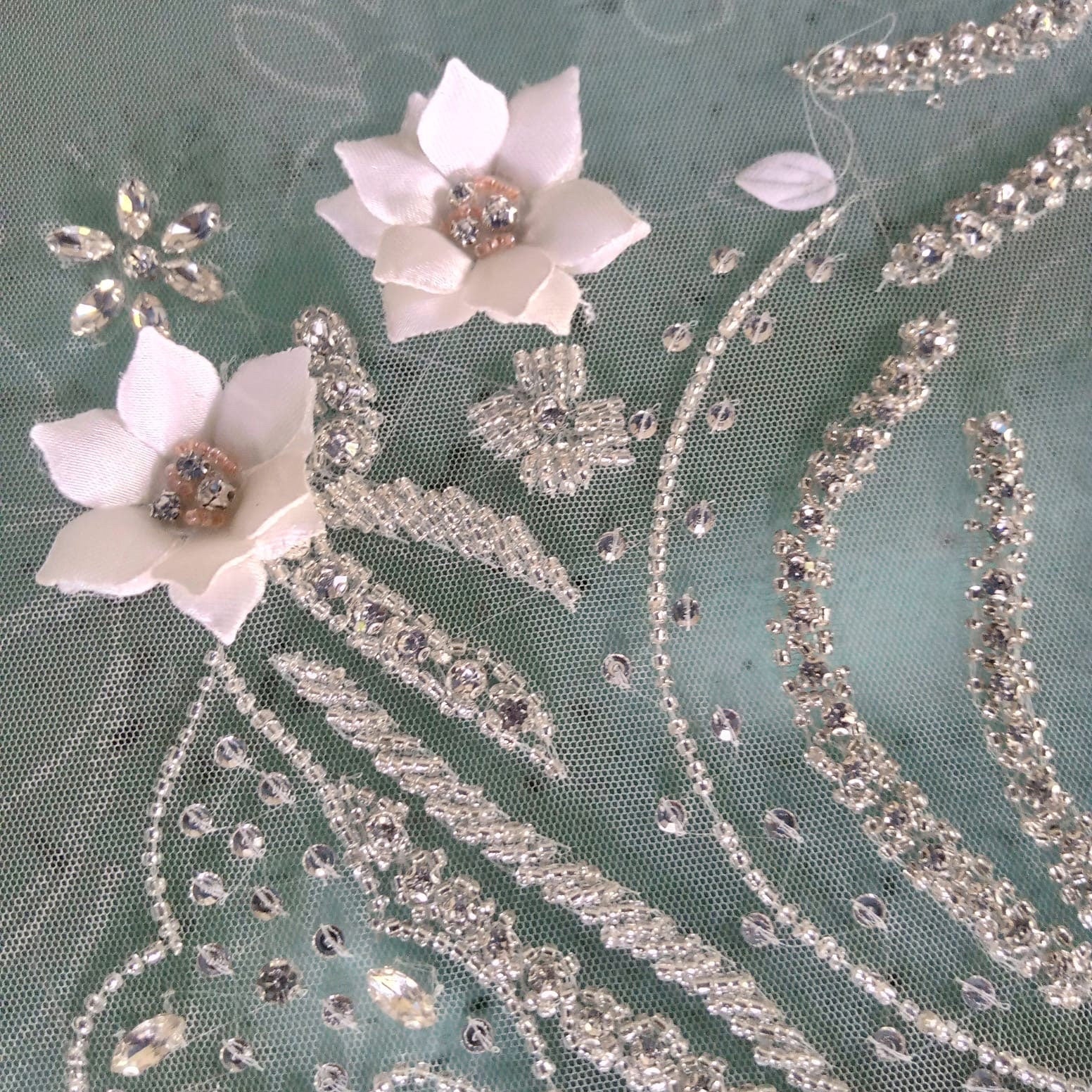 Saab inspired bridal corset made to measure , Hand Embroidery with Flower Applique Wedding Dress, Communion, Christening gown sweet 16