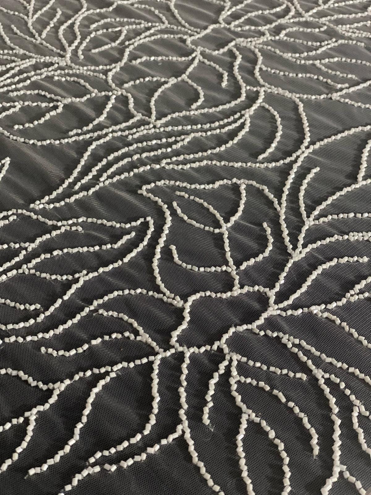 Monique  2024 inspo hand embroidery delicate  aheand beaded fabric