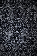 Handmade Luxurious fabric with BLACK RESHAM EMBROIDERY,  crafted for a couture evening gown, lace