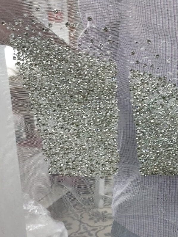 All over crystal Swarovski rhinestone exquisite haute couture Hand Embroidery panel with front back, sleeves
