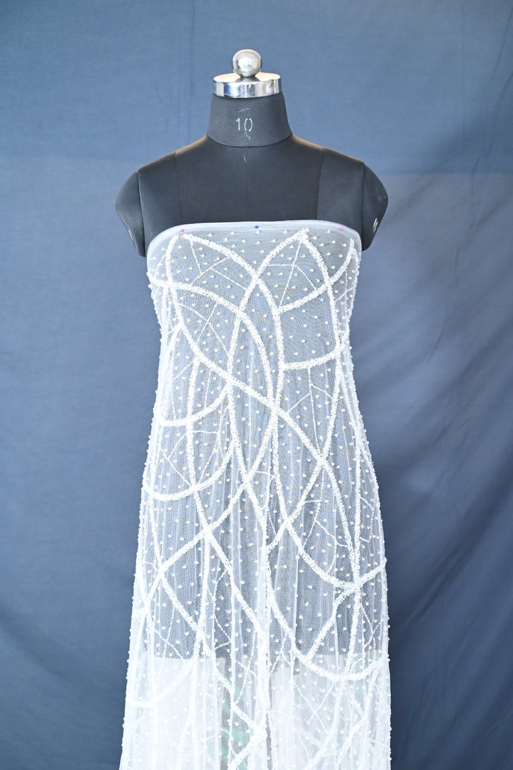 Handmade Luxurious fabric with heavy EMBROIDERY,  crafted for a bridal dress, evening gown, or your precious daughter's princesses dress