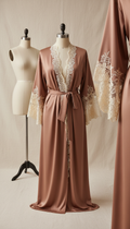 Draped satin bridal robe