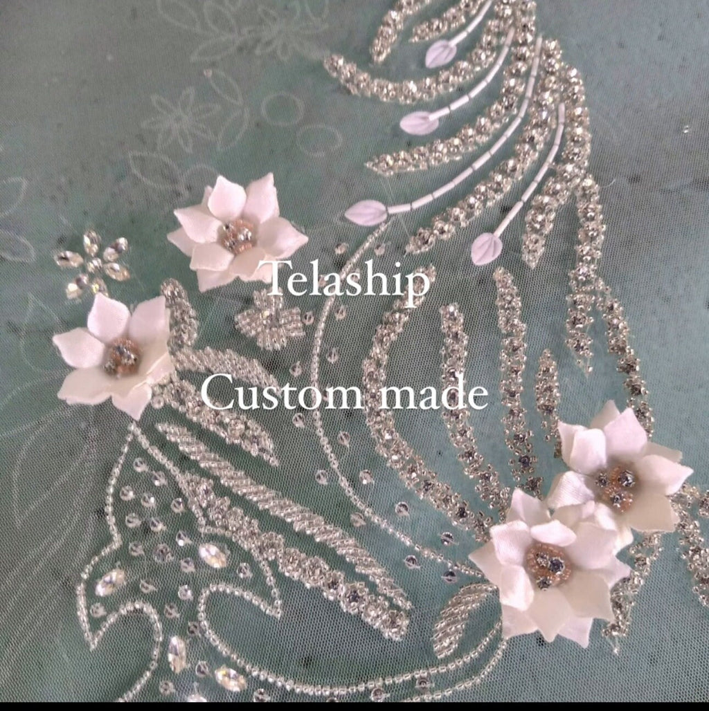 Lhuillier 2024 inspo hand embroidery 3dfloral appplique  Bridal Bodice, Corset for Bride, Evening Gown, Mother of bride, Prom dress.