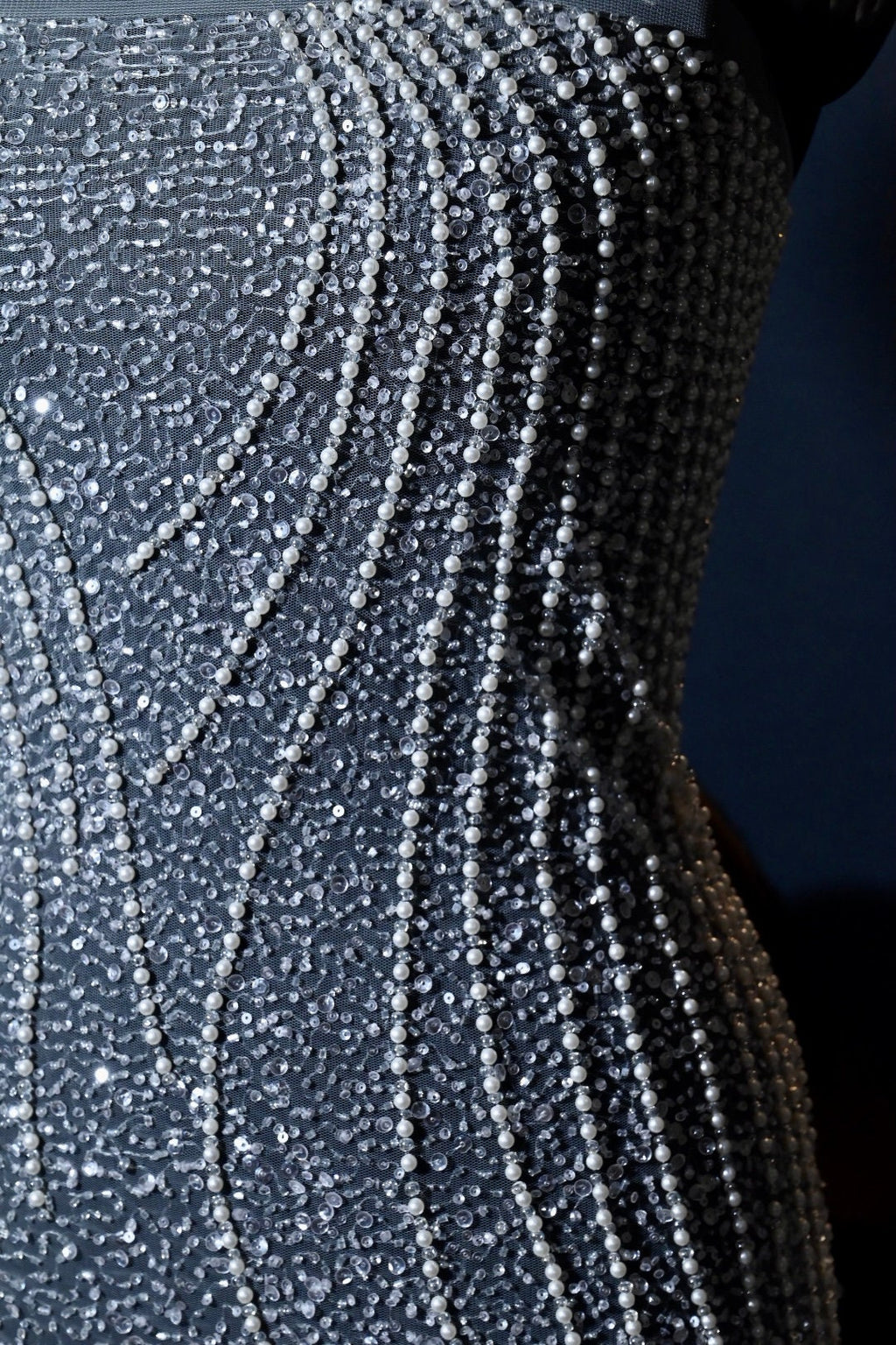 Handmade Luxurious fabric with heavy embroidery for a bridal dress, evening gown, or a princesses dress