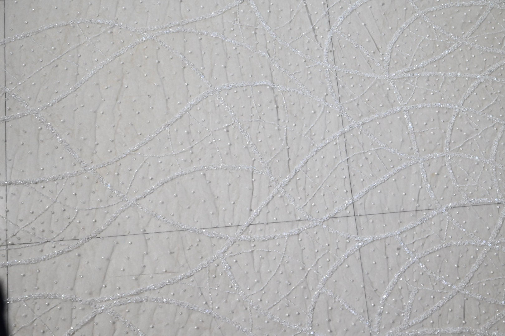 Handmade Luxurious fabric with heavy EMBROIDERY,  crafted for a bridal dress, evening gown, or your precious daughter's princesses dress