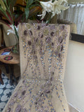 Exquisite Hand embroidery with heavy beading haute couture fabric with stones beads, Gown, couture 2023, bridal gown, mother of bride