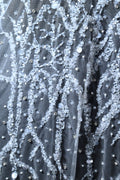 Handmade Luxurious fabric with heavy embroidery for a bridal dress, evening gown, or a princesses dress