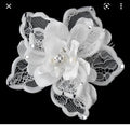 Handmade Luxurious fabric with special hand cut 3d floral applique, individually crafted for an exquisite bridal dress, gown. prom