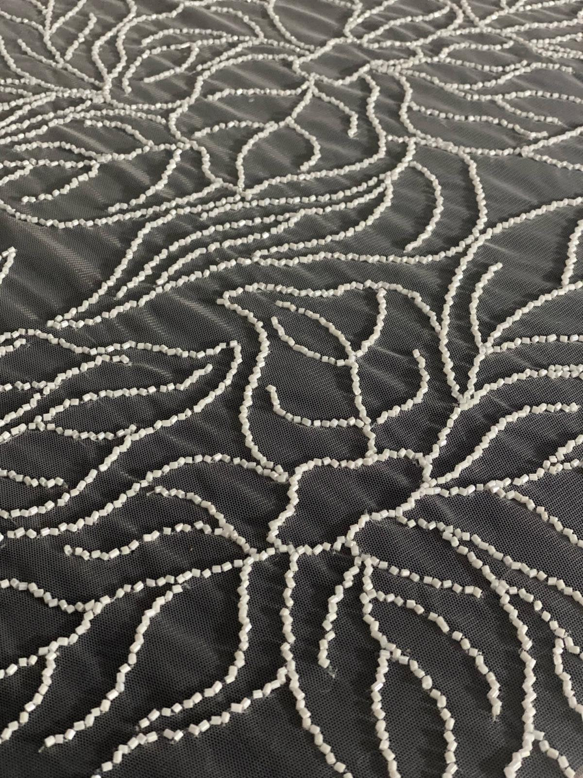 Monique  2024 inspo hand embroidery delicate  aheand beaded fabric