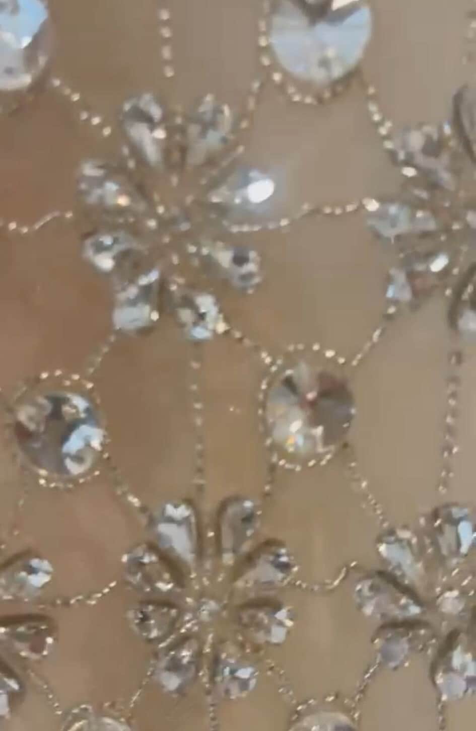 Swarovski Stone Glasss Crystal rhinestones Luxurious Bridal fabric evening gown fabric, crystal flower hand embroidered on black tulle