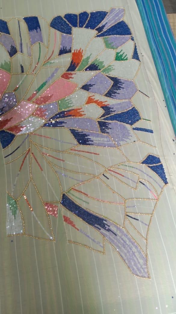 Custom made dress inspired from Gigi Hadid Gala dress with hand embrodiery custom colors and length