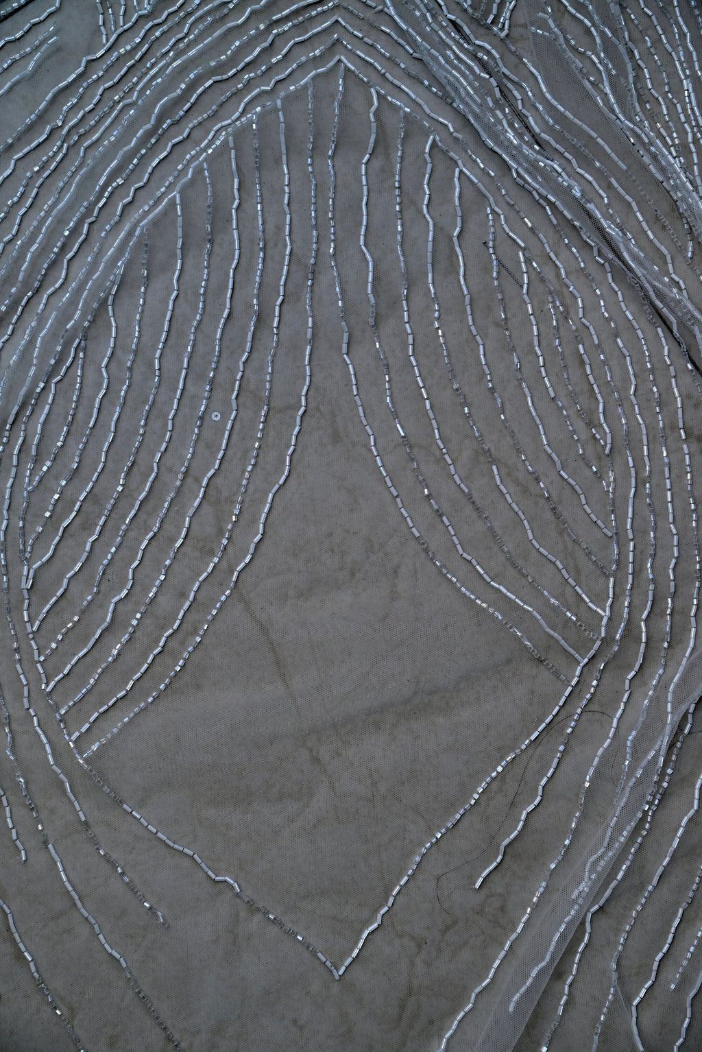 Handmade Luxurious fabric with Bridal BEADS PEARL EMBROIDERY,  crafted for a bridal dress, evening gown, or your princesses' dress