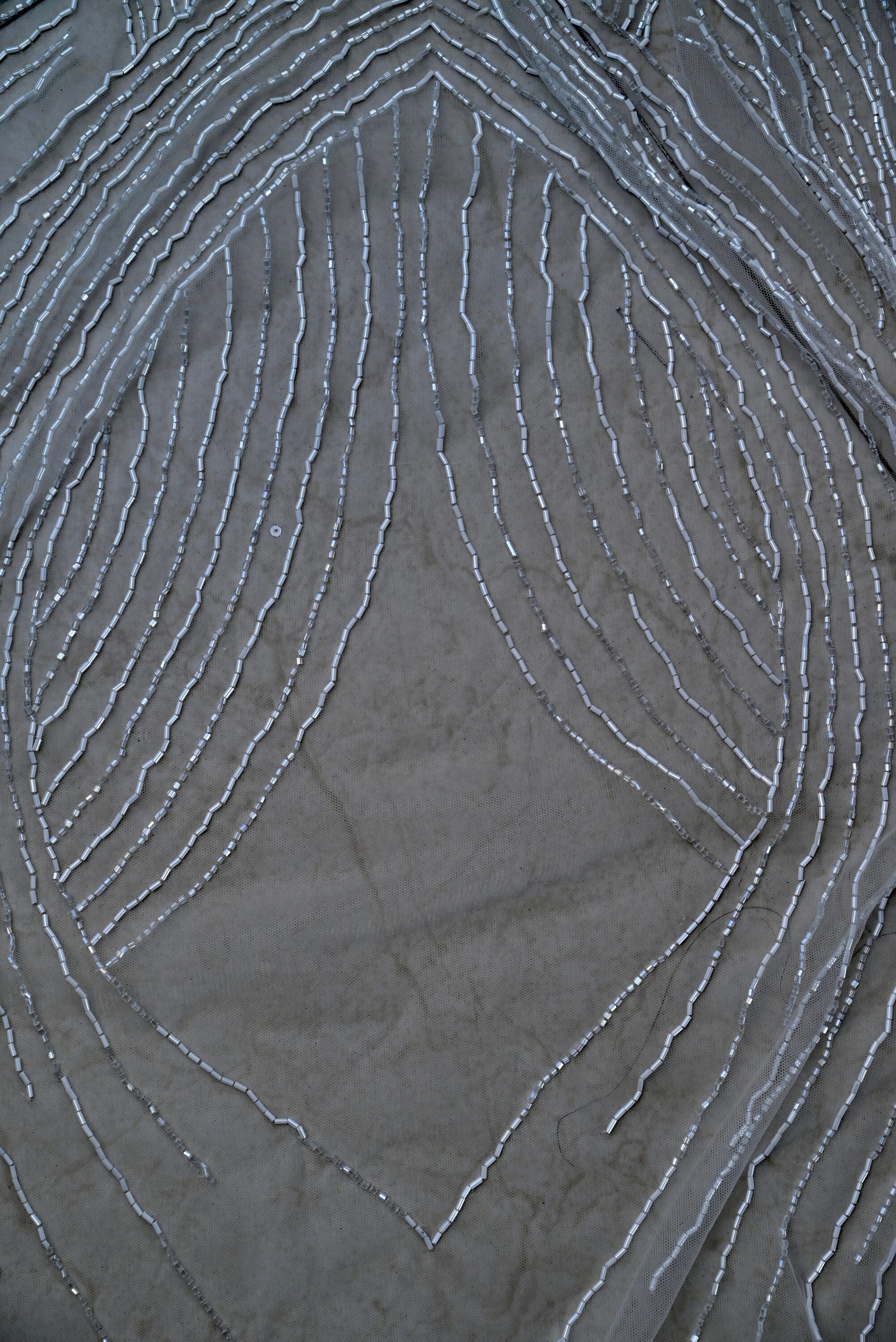 Handmade Luxurious fabric with Bridal BEADS PEARL EMBROIDERY,  crafted for a bridal dress, evening gown, or your princesses' dress